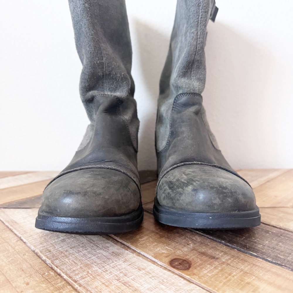 Sorel Major Moto Pull On Gray and Black Combat Boots - Picture 6 of 14